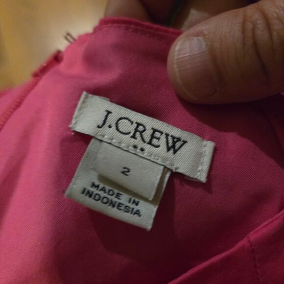 J.Crew Pink Cotton Blend Ruffle Sleeve Sheath Dress Size 2 Style J0997 - Picture 7 of 10